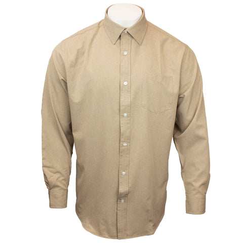 Akashi Men's Heathered Tan Long Sleeve Shirt 1105