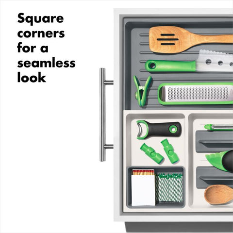 Expandable Kitchen Tool Drawer Organizer square corners