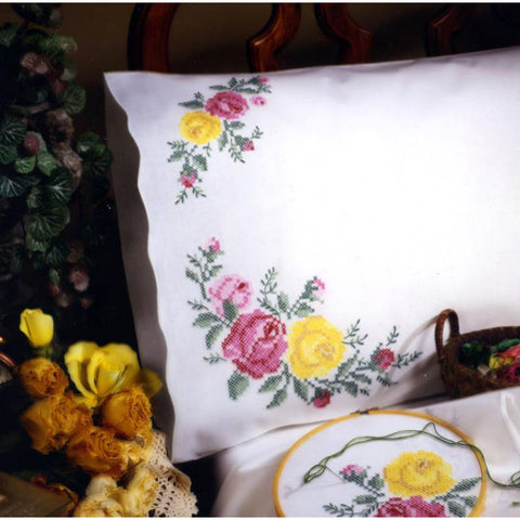 Classic Stamped for Embroidery Pillowcases T23