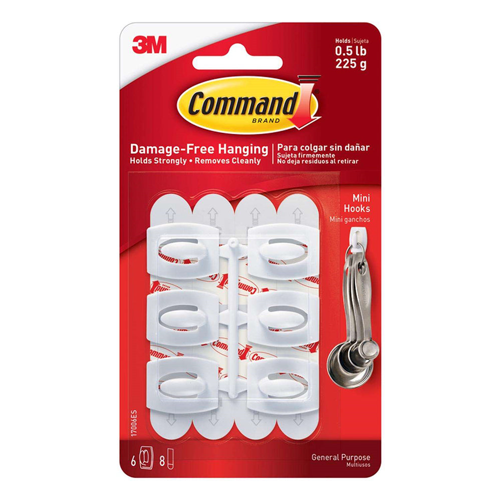 3m picture hooks weight Command 15 Lb XL Heavyweight Wall Hook, Damage Free Hanging Wall Hook with Adhesive Strips, Heavy Duty Single Wall Hook for Hanging Back to School Organizers, 2 White and 8 providing ample space for various items Command Strips 17006 Mini Adhesive