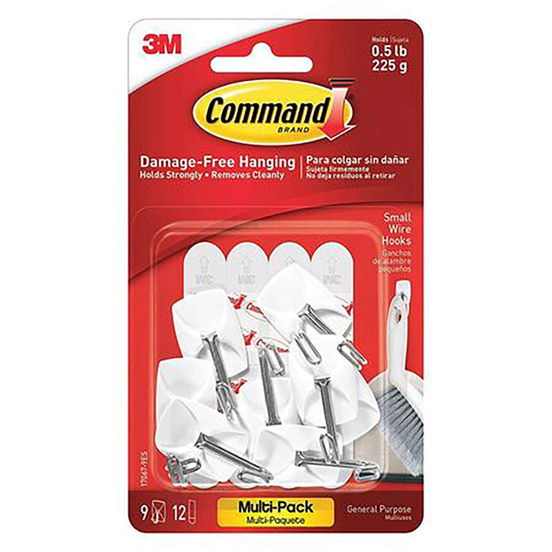 Command 3/4 In. x 1-5/8 In. Wire Adhesive Hook (Total Of 15 pcs.) 17067-9ES  3M