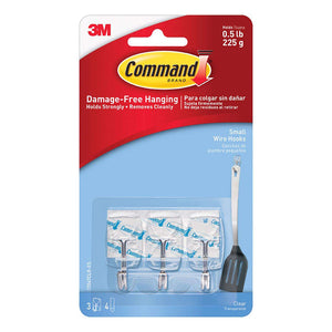 Command Clear Small Plastic Wire Hooks 17067CLR