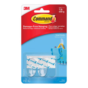 Small Command Clear Plastic Hooks 17092CLR
