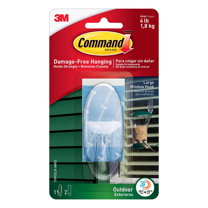 Command Outdoor Large Window Hook 17093CLR-AWES