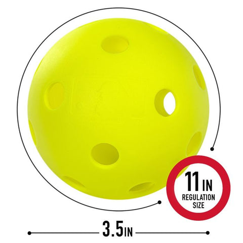 size of yellow softball (11 inch circumference, 3.5 inch diameter)