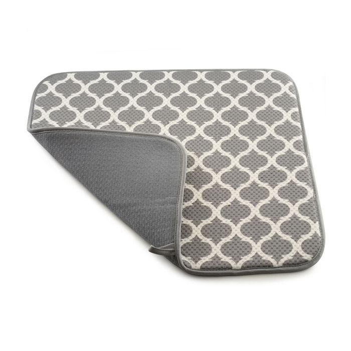 1 PC Marble Pattern Dish Drying Mat, Modern Style Polyester
