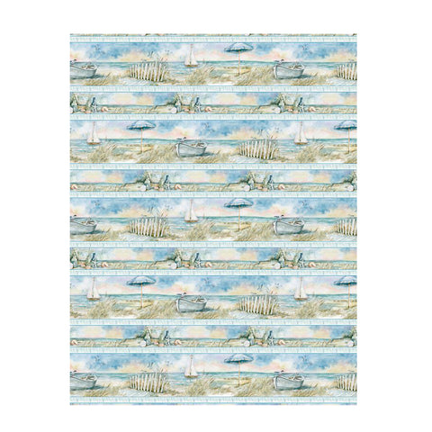 Coastal Sanctuary Collection Repeating Stripe Cotton Fabric 39781-412