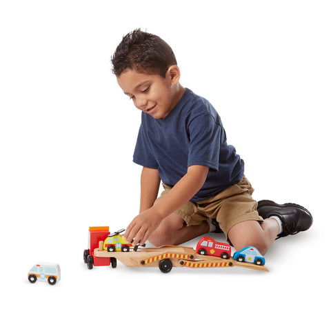 boy loading vehicles