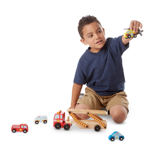 boy flying emergency helicopter