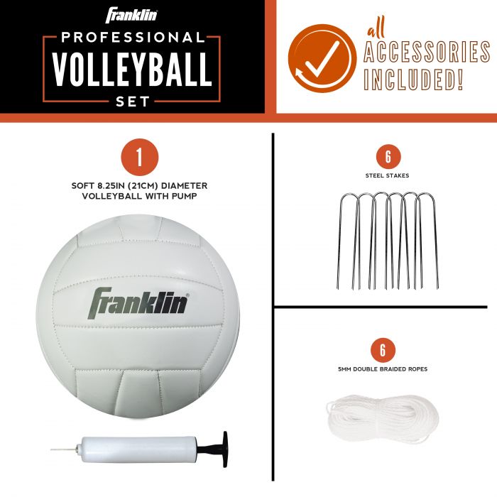 Franklin Recreational Tetherball Set Fun For All Ages - Outside Game -  Steel Pole And Vinyl Ball With Pump Included