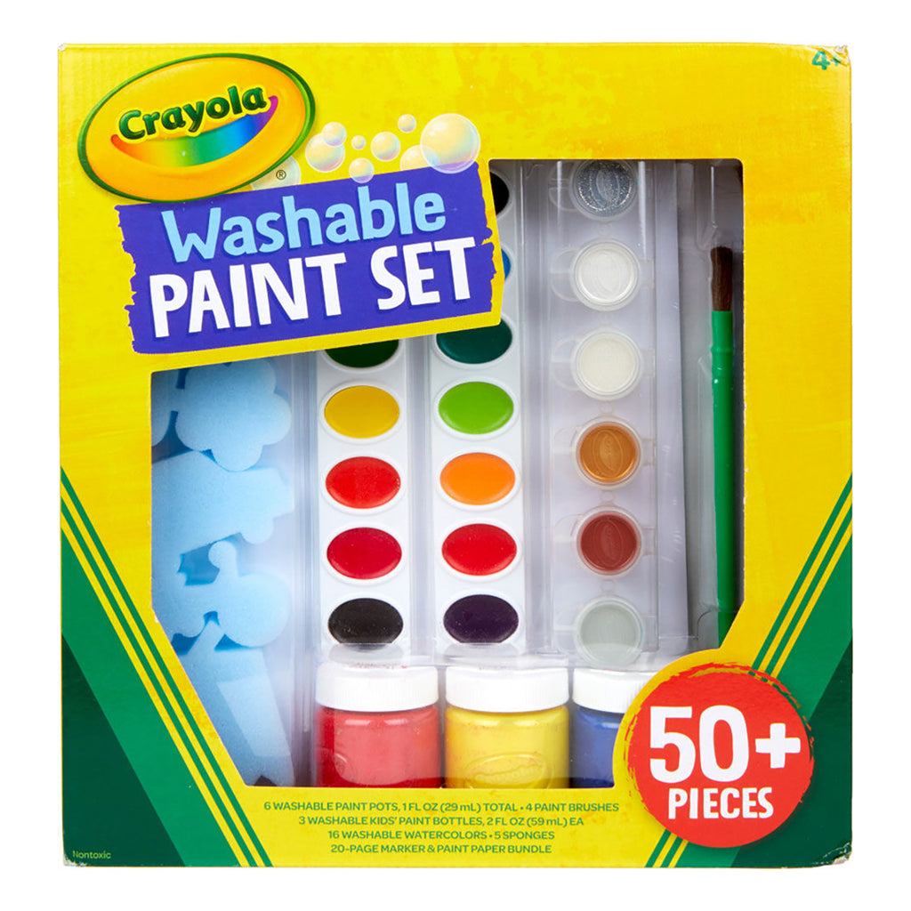 EXTRIc kids paint set - 8 kids paint, painting paper pad, 7 paint brushes -  washable paint for kids, finger paint supplies nontoxic