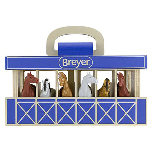 stable with horses inside