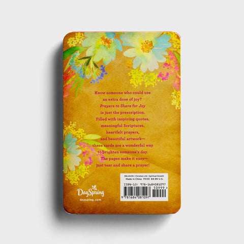 Prayers to Share for Joy - 100 Pass-Along Notes Back Cover
