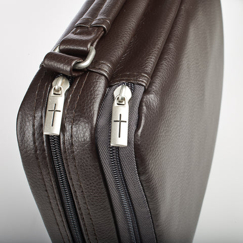 Brown Faux Leather Organizer Bible Cover BBM457