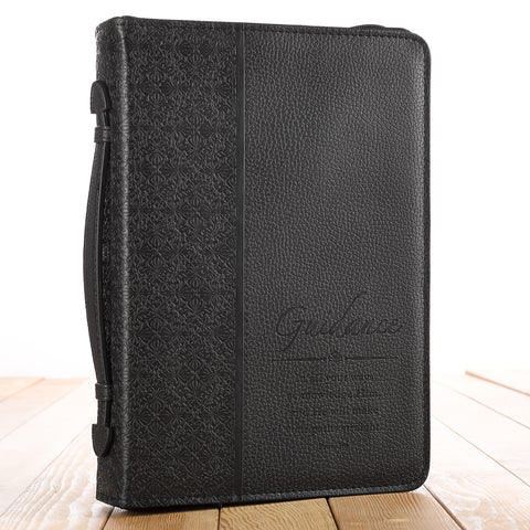 Guidance Black Faux Leather Bible Cover BBM495