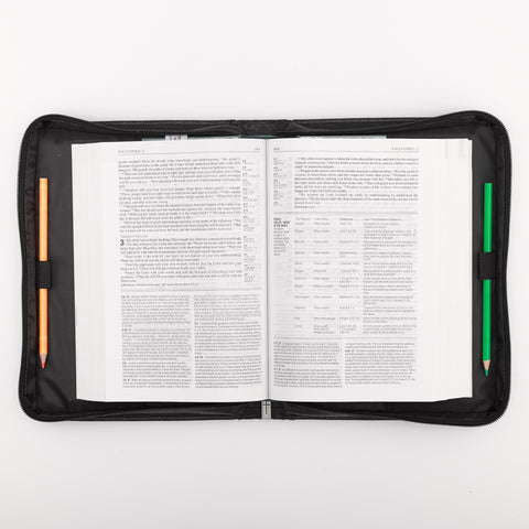 Guidance Black Faux Leather Bible Cover BBM495