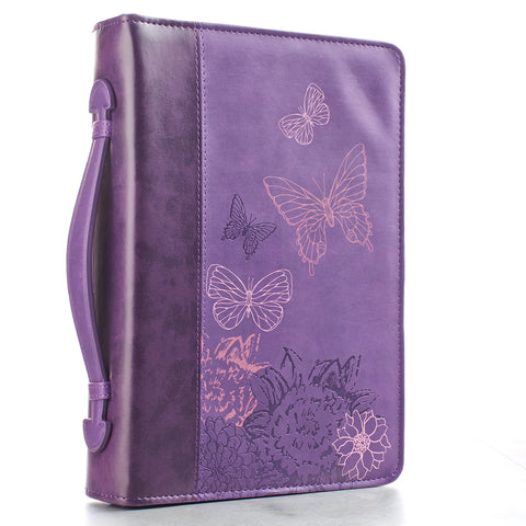 New Creation Purple Faux Leather Bible Cover BBM527