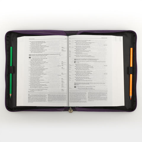 New Creation Purple Faux Leather Bible Cover BBM527