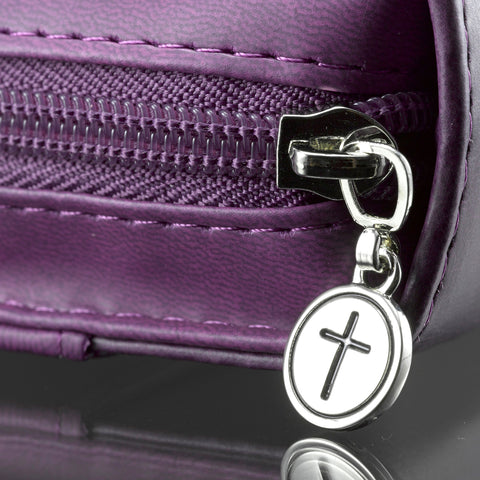 New Creation Purple Faux Leather Bible Cover BBM527
