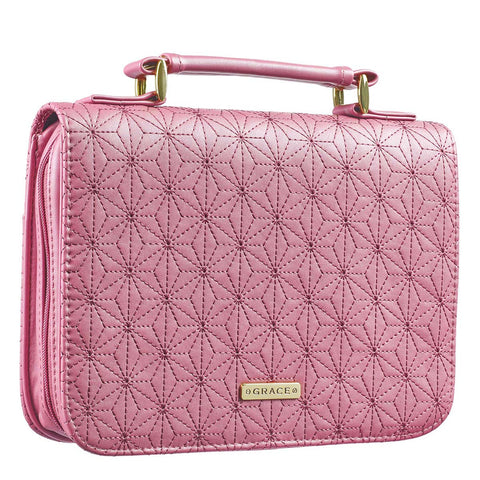 Rose Pink Faux Leather Bible Cover BBM672
