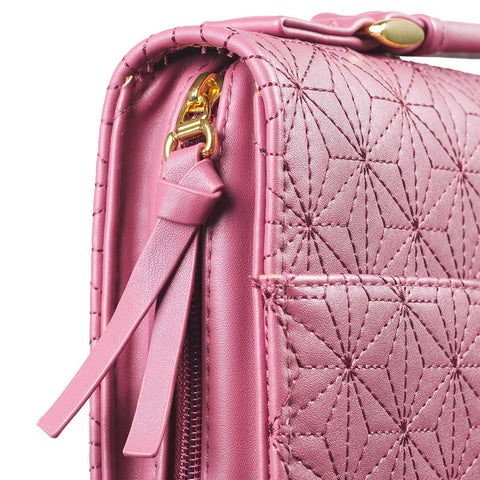 Rose Pink Faux Leather Bible Cover BBM672