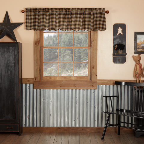 Black Check Homespun Curtains 20