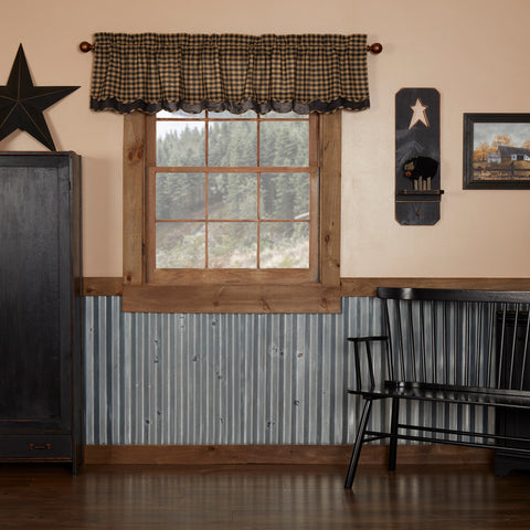 Black Check Homespun Curtains 20
