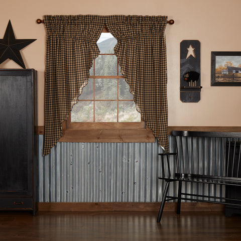 Black Check Homespun Curtains 20