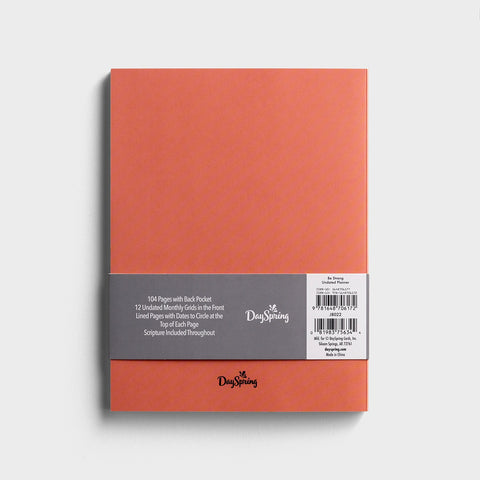 Be Strong and Courageous - 12 Month Undated Planner J8022 back pocket