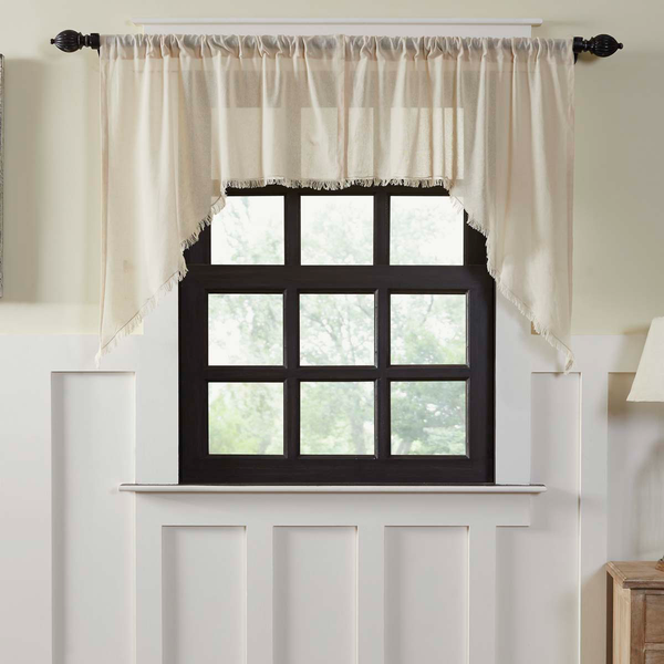 VHC Brands Natural Tobacco Cloth Fringed Curtains – Good's Store Online