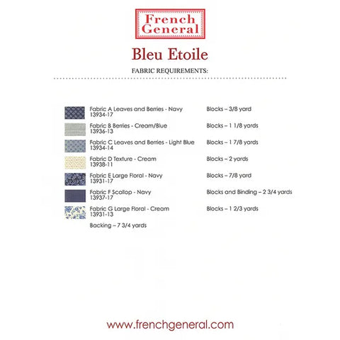 Bleu Etoile Pattern FG BR003 back