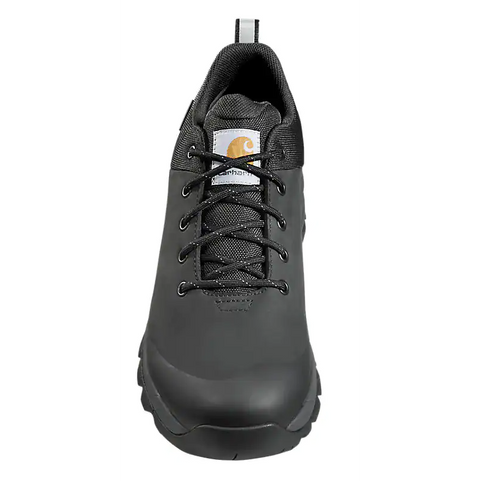 Carhartt men's waterproof low hiker shoe in black, top view