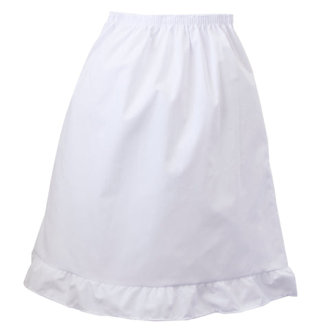 Girls ruffled poly cotton half-slip.