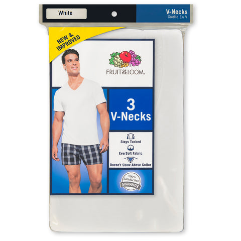 Fruit of the Loom White tee shirts, 3 in pack.