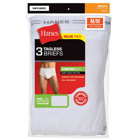 Hanes mens cotton briefs 3 pack.