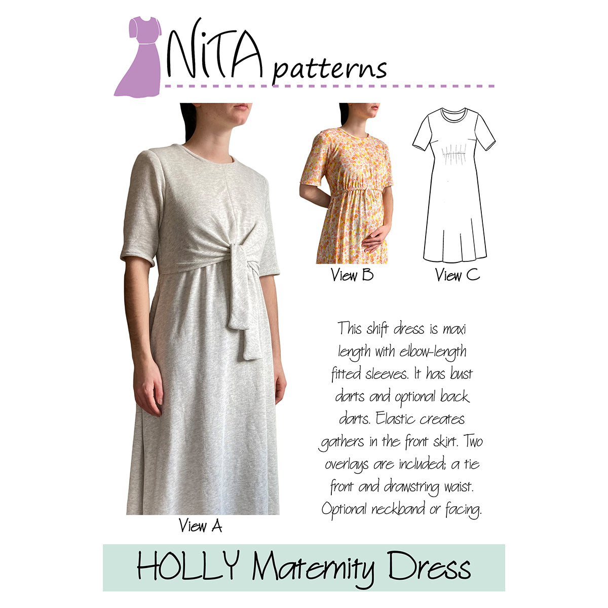 Nita Patterns Women's Maternity Holly Dress Pattern Nita Patterns Women's Maternity Holly Dress Pattern