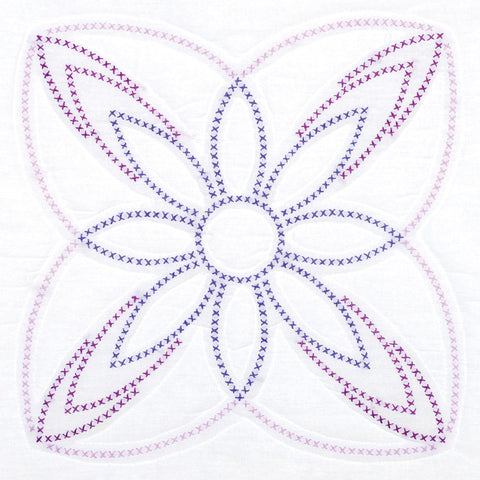 Cross-Stitch Bloom 18-Inch Quilt Block