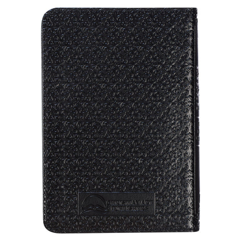 Black Faux Leather King James Version Pocket Bible KJV013 back