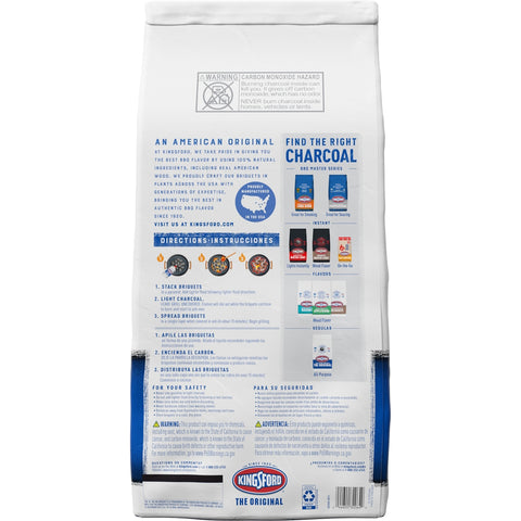 16 pound bag of Kingsford Charcoal briquettes back view