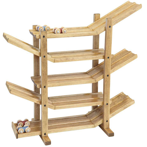 Lapp's toys Car roller racetrack with wooden cars.