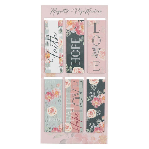 Vintage Faith Hope Love Magnetic Bookmarks Set MGB068