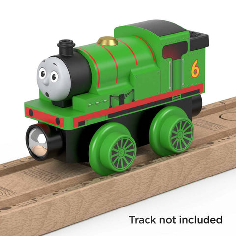 toy train on wooden track (not included)