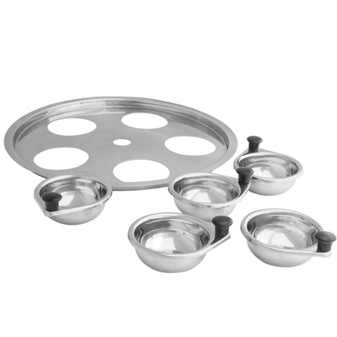 Rack insert with five egg cups.