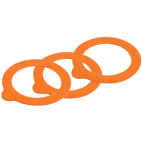 Rubber replacement seals for clamp lid canning jars.
