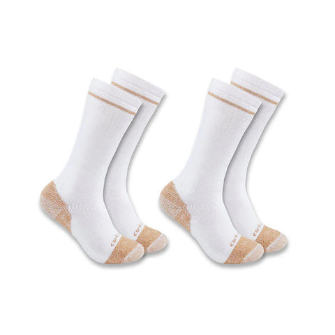Men's Mid-weight Cotton Blend Steel Toe Boot Sock 2-pack white
