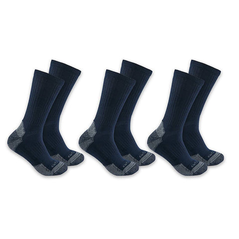 Men's Mid-Weight Cotton Blend Crew Sock navy