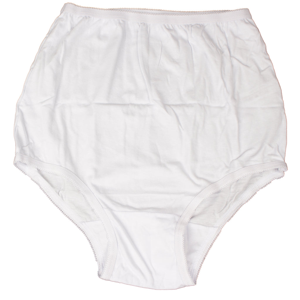 White Full Briefs 3 Pack 100 Cotton Plain Knickers Underwear Mama