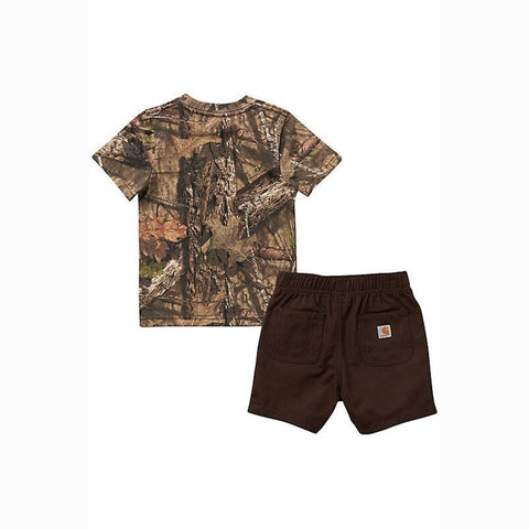 Boy's Short-Sleeve Camo T-Shirt & Brown Shorts Set CG8799