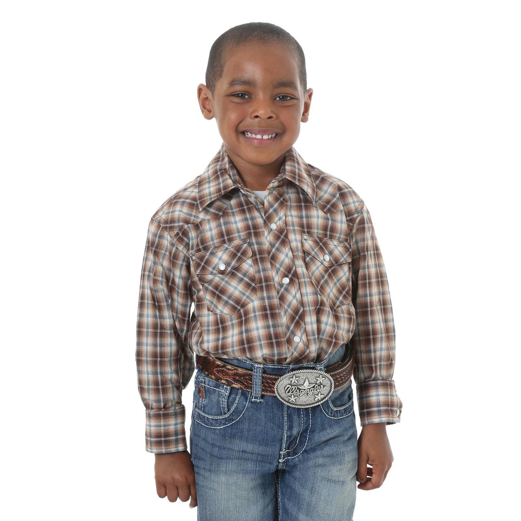 Wrangler - Infant/Toddler - Short Sleeve Western Snap Plaid Shirt