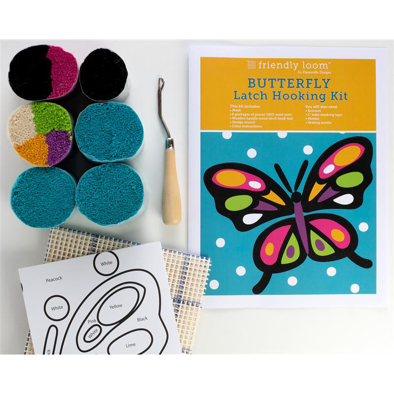 Leisure Arts Latch Hook Kit 14 in. Butterfly